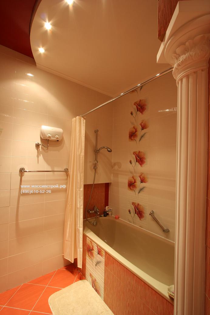 Ремонт ванной комнаты в оранжевых тонах фото